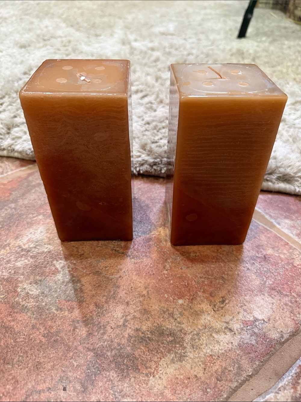 Pair Square Pillar Candle Pair - NEW